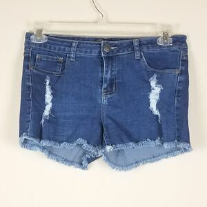 Rock & Royal Classic Denim Distressed Jean Shorts
